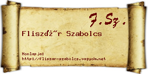 Fliszár Szabolcs névjegykártya