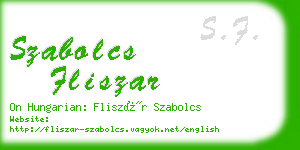 szabolcs fliszar business card